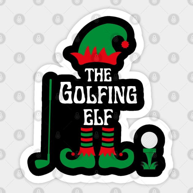 THE GOLFING ELF Sticker by ZhacoyDesignz
